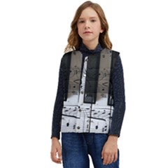 Music Piano Instrument Sheet Kid s Short Button Up Puffer Vest	 by Semog4