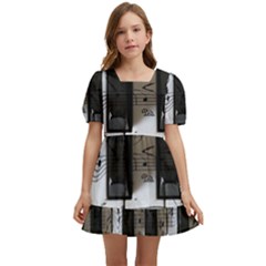 Music Piano Instrument Sheet Kids  Short Sleeve Dolly Dress by Semog4