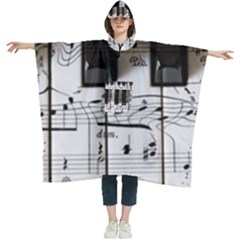 Music Piano Instrument Sheet Women s Hooded Rain Ponchos by Semog4