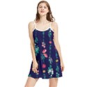 Flowers Pattern Bouquets Colorful Summer Frill Dress View1