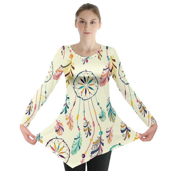 Dreamcatcher Abstract Pattern Long Sleeve Tunic 