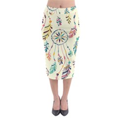 Dreamcatcher Abstract Pattern Midi Pencil Skirt by Semog4