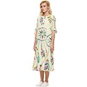 Dreamcatcher Abstract Pattern Bow Sleeve Chiffon Midi Dress View2