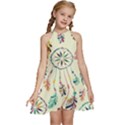 Dreamcatcher Abstract Pattern Kids  Halter Collar Waist Tie Chiffon Dress View1