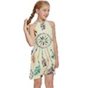 Dreamcatcher Abstract Pattern Kids  Halter Collar Waist Tie Chiffon Dress View3