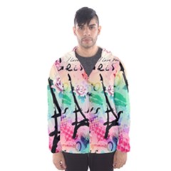 From Paris Abstract Art Pattern Men s Hooded Windbreaker by Semog4