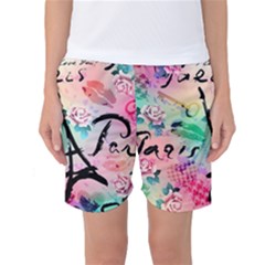 From Paris Abstract Art Pattern Women s Basketball Shorts by Semog4