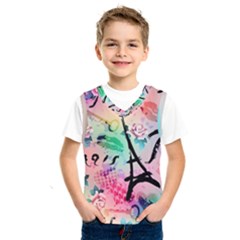 From Paris Abstract Art Pattern Kids  Basketball Tank Top by Semog4