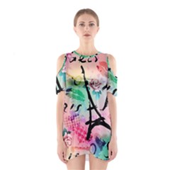 From Paris Abstract Art Pattern Shoulder Cutout One Piece Dress by Semog4