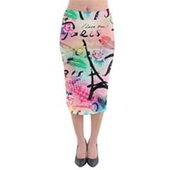 From Paris Abstract Art Pattern Midi Pencil Skirt by Semog4