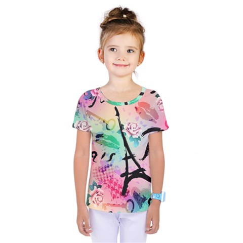 From Paris Abstract Art Pattern Kids  One Piece Tee by Semog4