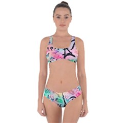 From Paris Abstract Art Pattern Criss Cross Bikini Set by Semog4