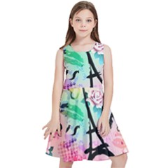 From Paris Abstract Art Pattern Kids  Skater Dress by Semog4