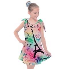 From Paris Abstract Art Pattern Kids  Tie Up Tunic Dress by Semog4