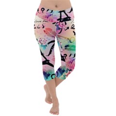 From Paris Abstract Art Pattern Lightweight Velour Capri Yoga Leggings by Semog4