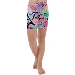 From Paris Abstract Art Pattern Kids  Lightweight Velour Capri Yoga Leggings by Semog4