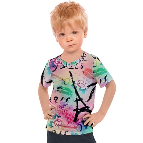 From Paris Abstract Art Pattern Kids  Sports Tee by Semog4