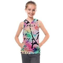 From Paris Abstract Art Pattern Kids  Sleeveless Hoodie by Semog4