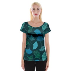 Pattern Plant Abstract Cap Sleeve Top by Semog4