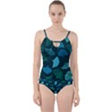 Pattern Plant Abstract Cut Out Top Tankini Set View1