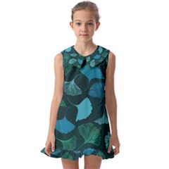 Pattern Plant Abstract Kids  Pilgrim Collar Ruffle Hem Dress by Semog4