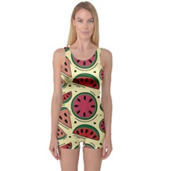 Watermelon Pattern Slices Fruit One Piece Boyleg Swimsuit by Semog4