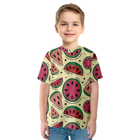 Watermelon Pattern Slices Fruit Kids  Sport Mesh Tee by Semog4