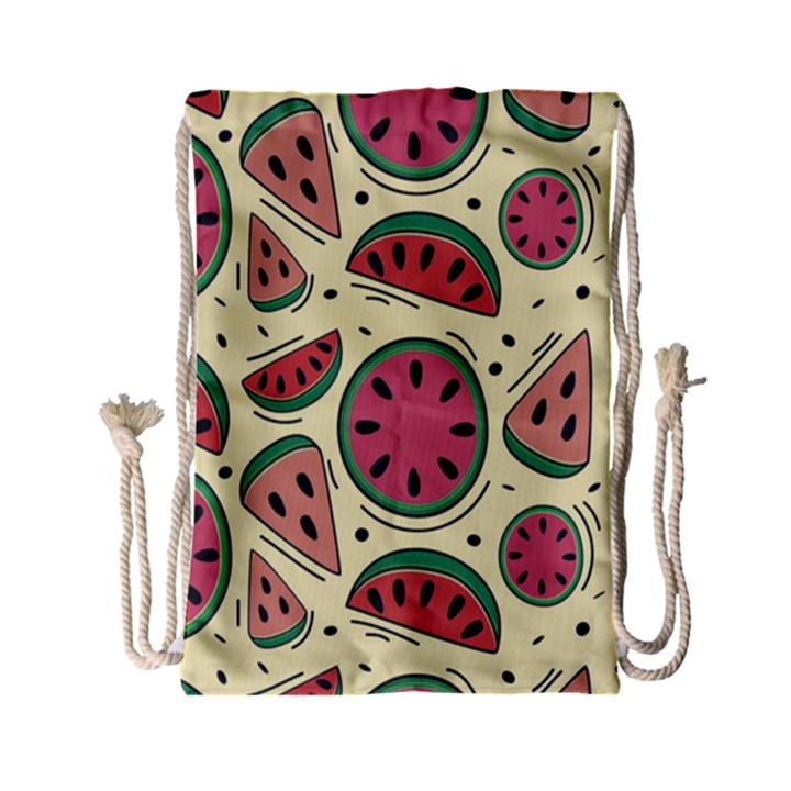 Watermelon Pattern Slices Fruit Drawstring Bag (Small)