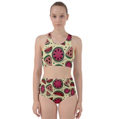 Watermelon Pattern Slices Fruit Racer Back Bikini Set by Semog4