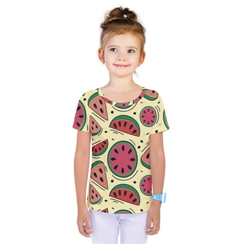 Watermelon Pattern Slices Fruit Kids  One Piece Tee by Semog4