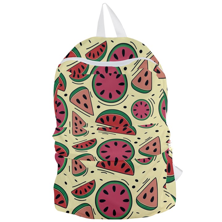 Watermelon Pattern Slices Fruit Foldable Lightweight Backpack