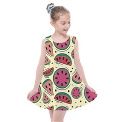 Watermelon Pattern Slices Fruit Kids  Summer Dress by Semog4