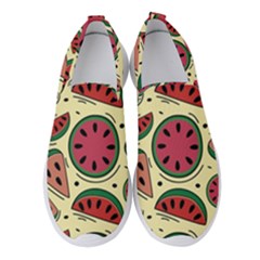 Watermelon Pattern Slices Fruit Women s Slip On Sneakers by Semog4