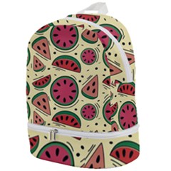 Watermelon Pattern Slices Fruit Zip Bottom Backpack by Semog4