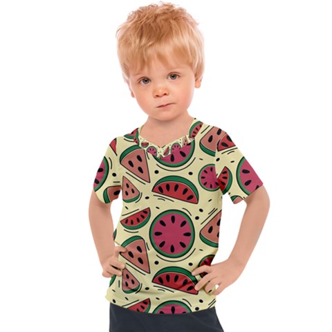 Watermelon Pattern Slices Fruit Kids  Sports Tee by Semog4