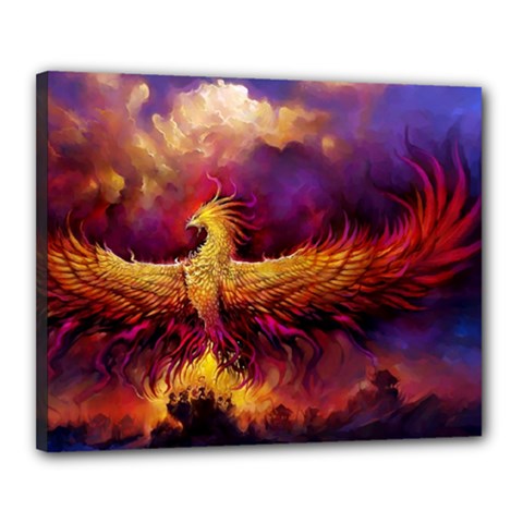 Phoenix Bird Canvas 20  X 16  (stretched) by Semog4