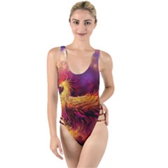 Phoenix Bird High Leg Strappy Swimsuit by Semog4