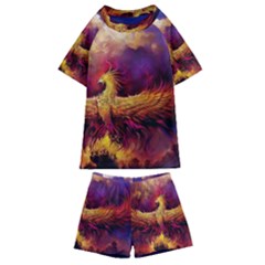 Phoenix Bird Kids  Swim Tee And Shorts Set