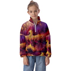 Phoenix Bird Kids  Half Zip Hoodie by Semog4