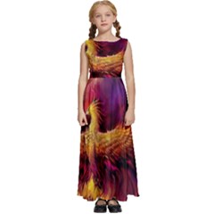 Phoenix Bird Kids  Satin Sleeveless Maxi Dress by Semog4