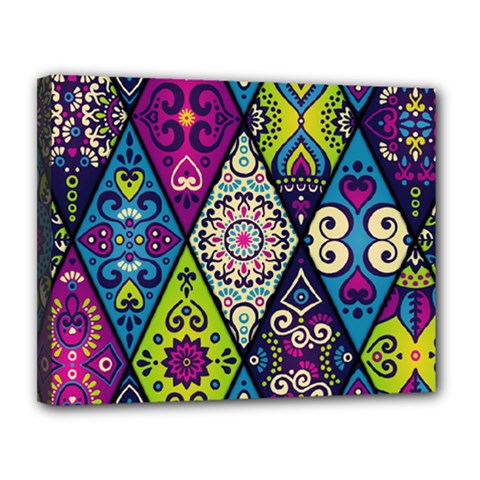 Ethnic Pattern Abstract Canvas 14  X 11  (stretched) by Semog4