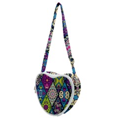 Ethnic Pattern Abstract Heart Shoulder Bag by Semog4