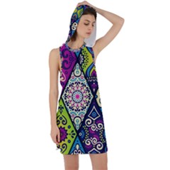 Ethnic Pattern Abstract Racer Back Hoodie Dress by Semog4