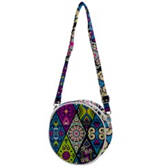 Ethnic Pattern Abstract Crossbody Circle Bag by Semog4