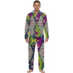 Ethnic Pattern Abstract Men s Long Sleeve Velvet Pocket Pajamas Set by Semog4