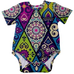 Ethnic Pattern Abstract Baby Short Sleeve Bodysuit by Semog4