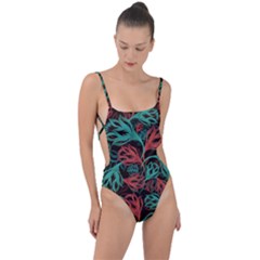 Flower Patterns Ornament Pattern Tie Strap One Piece Swimsuit by Semog4