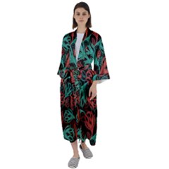 Flower Patterns Ornament Pattern Maxi Satin Kimono by Semog4