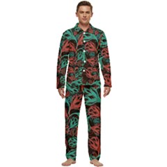 Flower Patterns Ornament Pattern Men s Long Sleeve Velvet Pocket Pajamas Set by Semog4