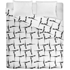 Precision Pursuit: Hunting Motif Black And White Pattern Duvet Cover Double Side (california King Size) by dflcprintsclothing